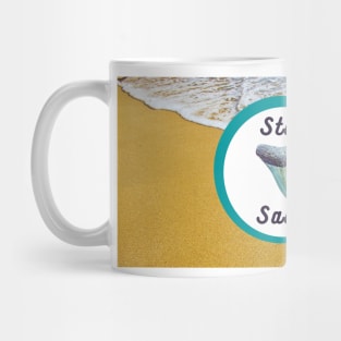 Stay Salty by the Shore Light Blue Atlantic Fossils Shark Tooth Print Mug